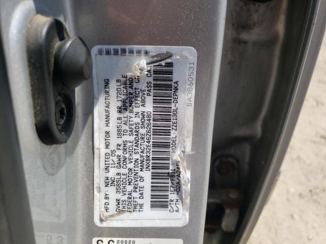 Photo 10 from auction – 2006 TOYOTA COROLLA with VIN 1NXBR32E46Z626480