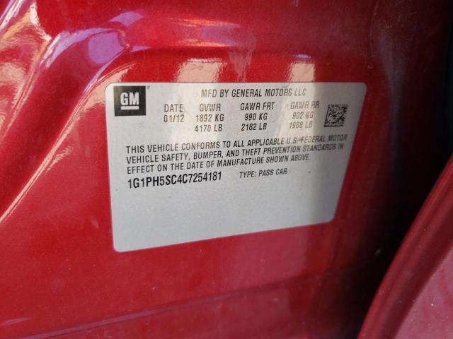 Photo 10 from auction – 2012 CHEVROLET CRUZE LTZ with VIN 1G1PH5SC4C7254181