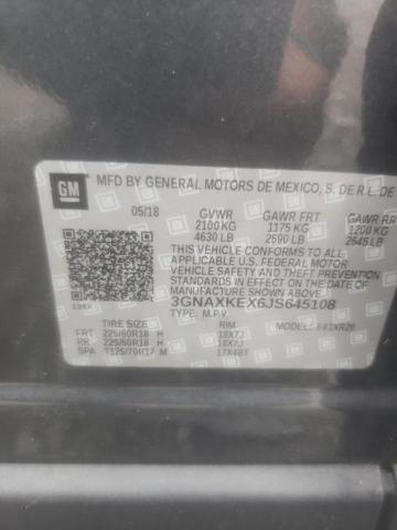 Photo 10 from auction – 2018 CHEVROLET EQUINOX LT with VIN 3GNAXKEX6JS645108