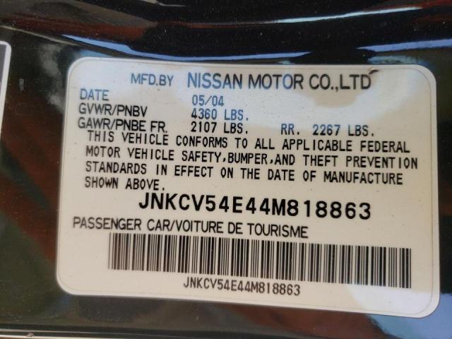 Photo 10 from auction – 2004 INFINITI G35 with VIN JNKCV54E44M818863