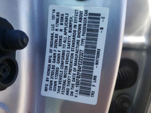 Photo 10 from auction – 2015 HONDA CIVIC EX with VIN 19XFB2F84FE222327