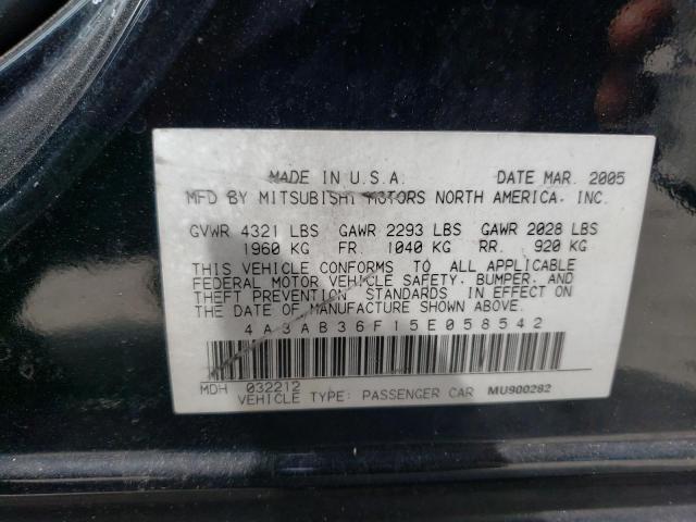 Photo 10 from auction – 2005 MITSUBISHI GALANT ES with VIN 4A3AB36F15E058542