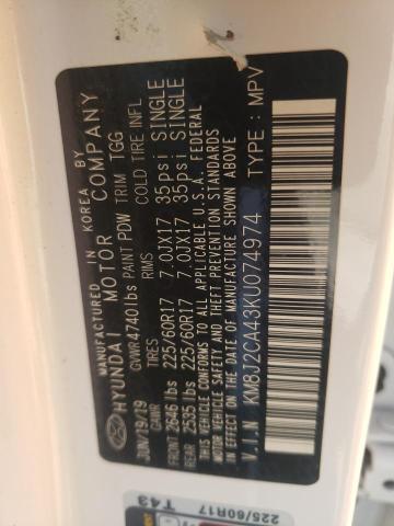 Photo 10 from auction – 2019 HYUNDAI TUCSON SE with VIN KM8J2CA43KU074974