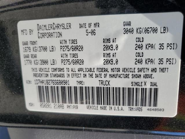 Photo 10 from auction – 2006 DODGE RAM 1500 S with VIN 1D7HA18276S680901
