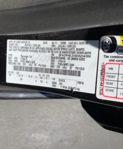 Photo 10 from auction – 2011 FORD FIESTA SE with VIN 3FADP4EJXBM234366