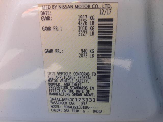 Photo 10 from auction – 2018 NISSAN ALTIMA 2.5 with VIN 1N4AL3AP3JC173333