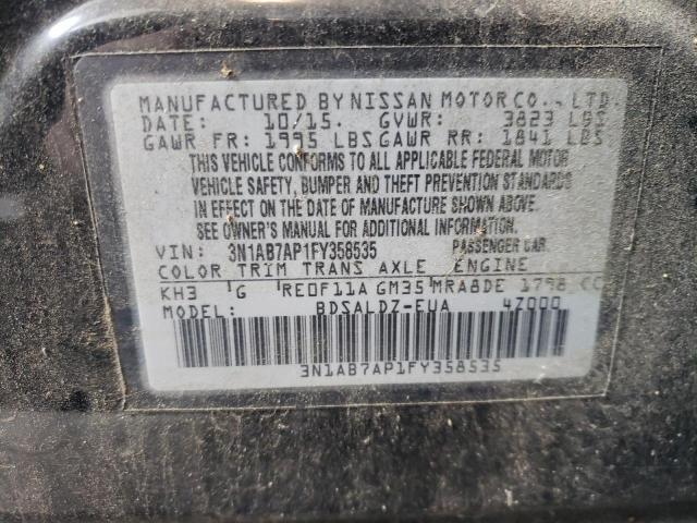 Photo 10 from auction – 2015 NISSAN SENTRA S with VIN 3N1AB7AP1FY358535