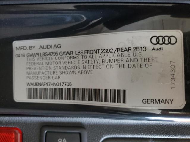Photo 10 from auction – 2017 AUDI A4 PREMIUM with VIN WAUENAF47HN017705