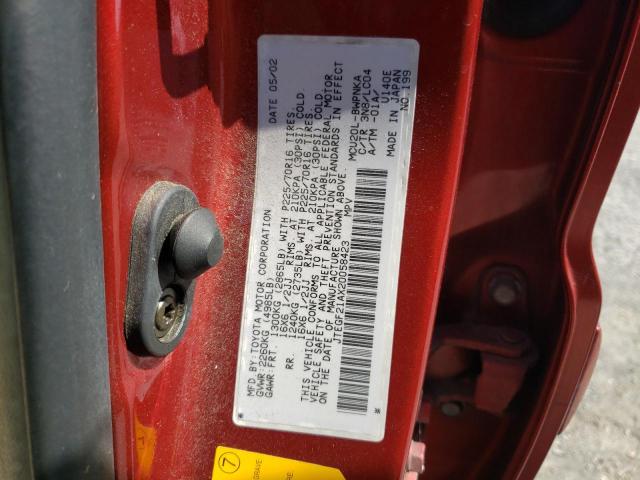 Photo 10 from auction – 2002 TOYOTA HIGHLANDER with VIN JTEGF21AX20058423