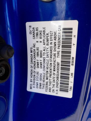 Photo 10 from auction – 2018 HONDA CIVIC LX with VIN 2HGFC4B53JH305587