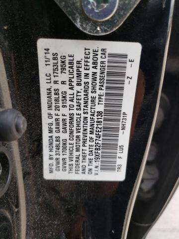 Photo 10 from auction – 2015 HONDA CIVIC SE with VIN 19XFB2F74FE218138