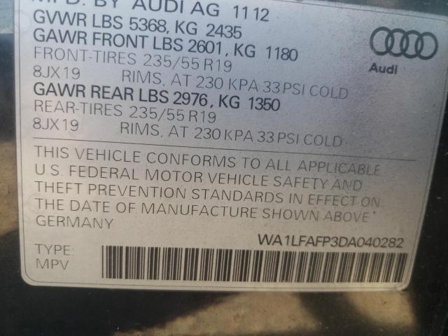 Photo 10 from auction – 2013 AUDI Q5 PREMIUM with VIN WA1LFAFP3DA040282
