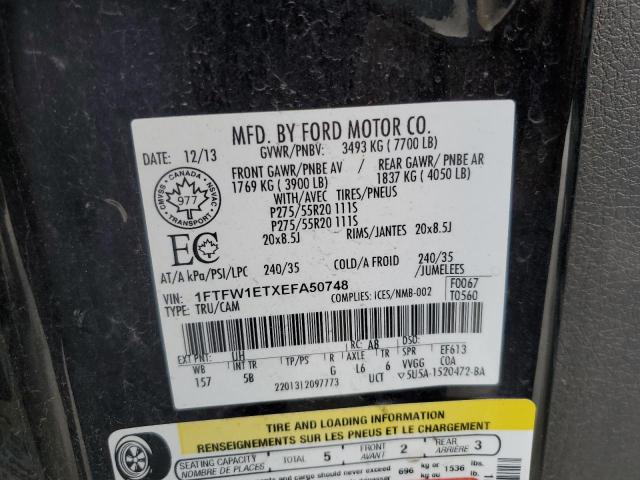 Photo 10 from auction – 2014 FORD F150 SUPER with VIN 1FTFW1ETXEFA50748