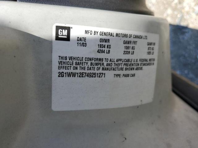 Photo 10 from auction – 2004 CHEVROLET MONTE CARL with VIN 2G1WW12E749251271