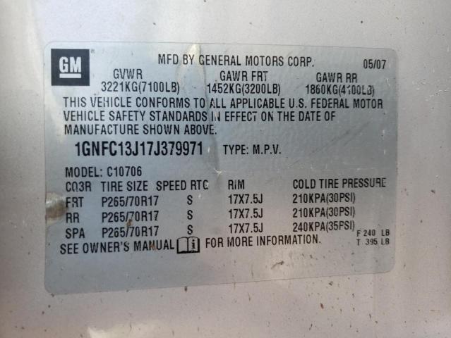 Photo 10 from auction – 2007 CHEVROLET TAHOE C150 with VIN 1GNFC13J17J379971