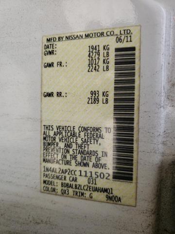 Foto 10 de la subasta – 2012 NISSAN ALTIMA BAS con VIN 1N4AL2AP2CC111502