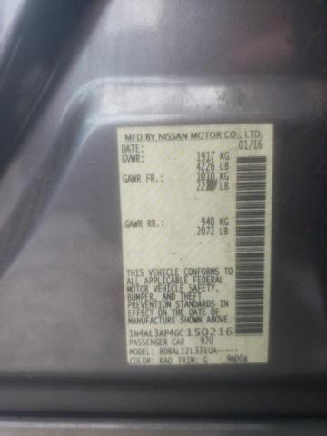 Photo 10 from auction – 2016 NISSAN ALTIMA 2.5 with VIN 1N4AL3AP4GC150216