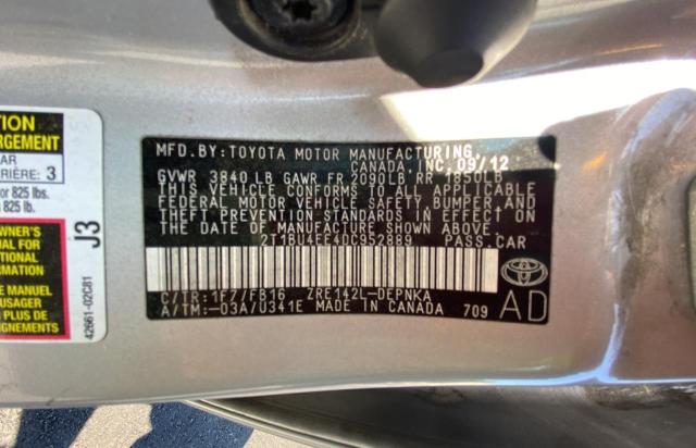 Photo 10 from auction – 2013 TOYOTA COROLLA BA with VIN 2T1BU4EE4DC952889