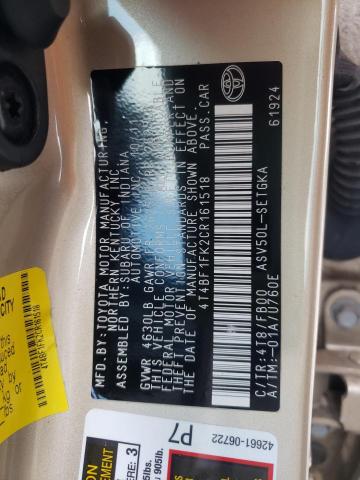Photo 10 from auction – 2012 TOYOTA CAMRY BASE with VIN 4T4BF1FK2CR161518