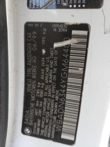 Photo 10 from auction – 2000 BMW 540 I AUTO with VIN WBADN6344YGM64400