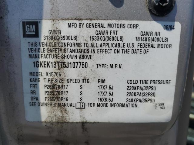 Photo 10 from auction – 2005 GMC YUKON with VIN 1GKEK13T75J107760
