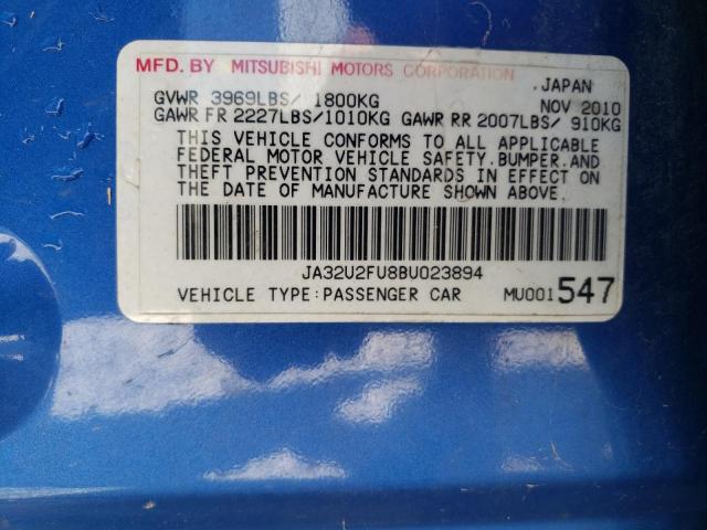 Photo 10 from auction – 2011 MITSUBISHI LANCER ES/ with VIN JA32U2FU8BU023894