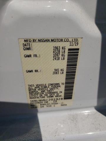 Photo 10 from auction – 2020 NISSAN ALTIMA S with VIN 1N4BL4BV8LC201928