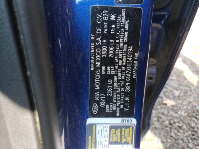 Photo 10 from auction – 2017 KIA FORTE LX with VIN 3KPFK4A7XHE140194