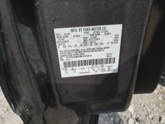 Photo 10 from auction – 2009 FORD F150 SUPER with VIN 1FTRX048X9KC53413