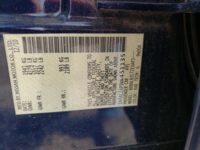 Photo 10 from auction – 2011 NISSAN ALTIMA BAS with VIN 1N4AL2AP9BN451135