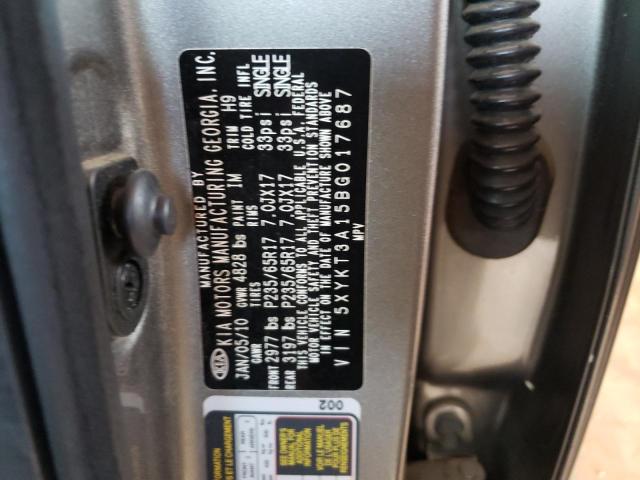Photo 10 from auction – 2011 KIA SORENTO BA with VIN 5XYKT3A15BG017687