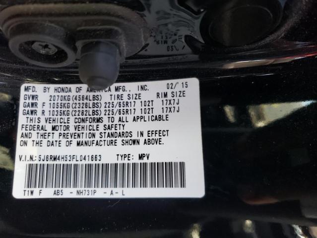 Photo 10 from auction – 2015 HONDA CR-V EX with VIN 5J6RM4H53FL041663
