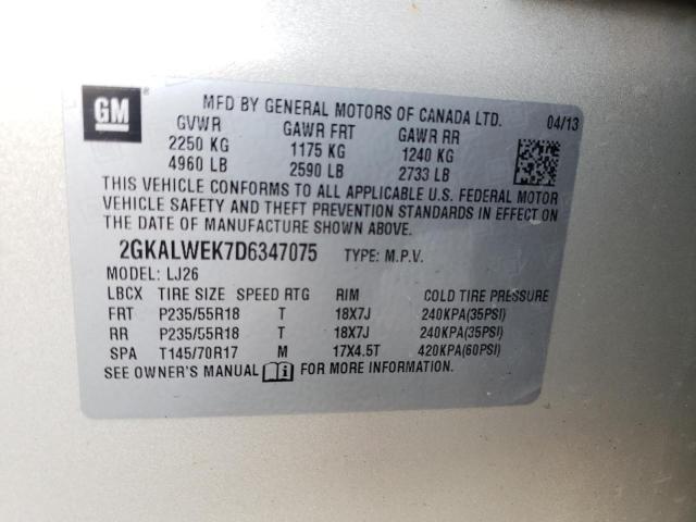 Photo 10 from auction – 2013 GMC TERRAIN SL with VIN 2GKALWEK7D6347075