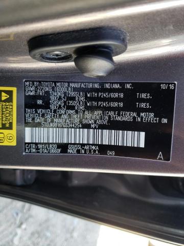Photo 10 from auction – 2016 TOYOTA HIGHLANDER with VIN 5TDJKRFH7GS344254