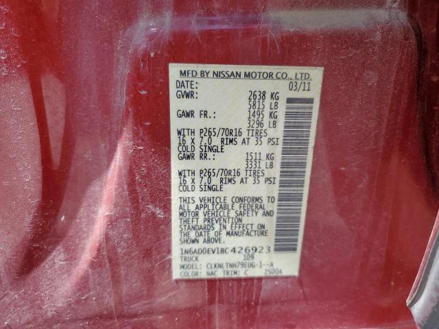 Photo 10 from auction – 2011 NISSAN FRONTIER S with VIN 1N6AD0EV1BC426923