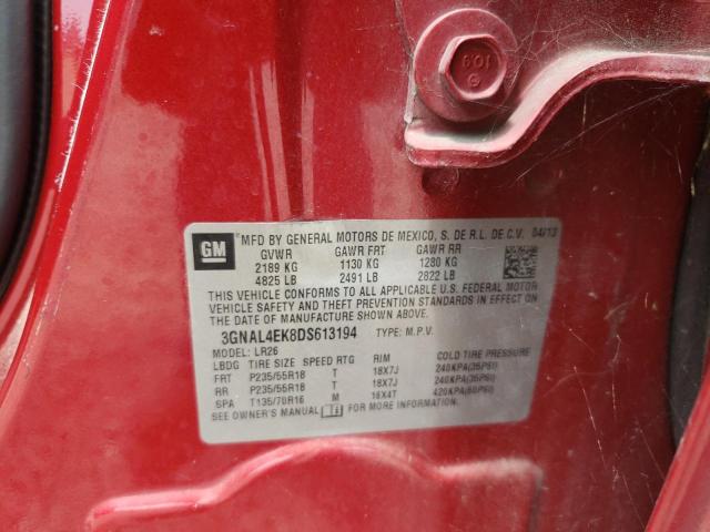 Photo 10 from auction – 2013 CHEVROLET CAPTIVA LT with VIN 3GNAL4EK8DS613194