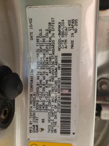 Photo 10 from auction – 2003 TOYOTA HIGHLANDER with VIN JTEGF21A130086323