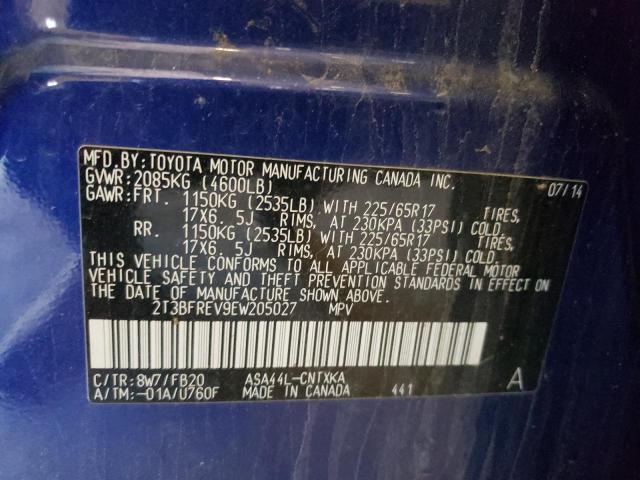 Zdjęcie 10 z aukcji – 2014 TOYOTA RAV4 LE z VIN 2T3BFREV9EW205027
