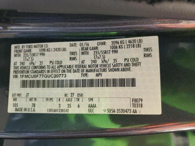 Photo 10 from auction – 2016 FORD ESCAPE S with VIN 1FMCU0F77GUC20773