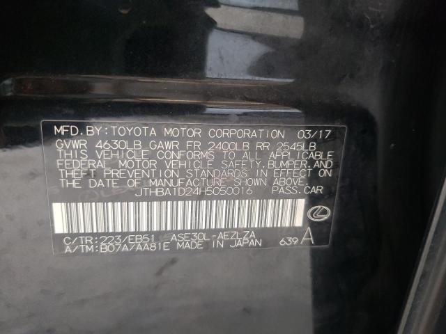 Photo 10 from auction – 2017 LEXUS IS 200T with VIN JTHBA1D24H5050016