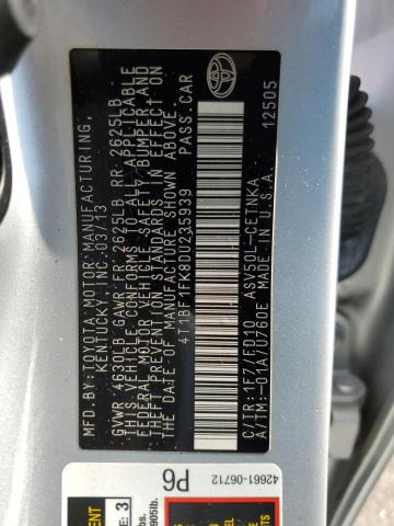 Photo 10 from auction – 2013 TOYOTA CAMRY L with VIN 4T1BF1FK8DU235939