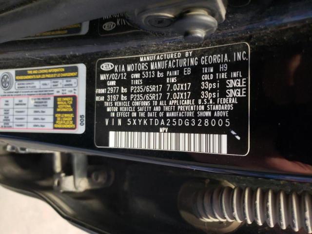 Photo 10 from auction – 2013 KIA SORENTO LX with VIN 5XYKTDA25DG328005