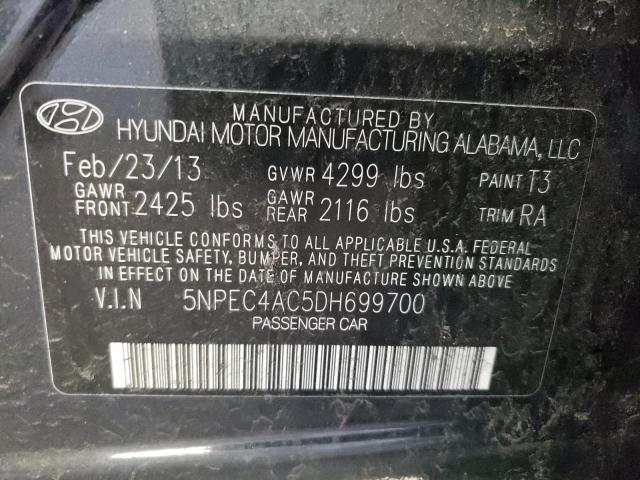 Photo 10 from auction – 2013 HYUNDAI SONATA SE with VIN 5NPEC4AC5DH699700