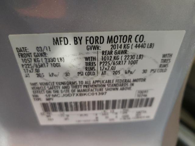 Photo 10 from auction – 2011 FORD ESCAPE XLT with VIN 1FMCU0D7XBKC01397