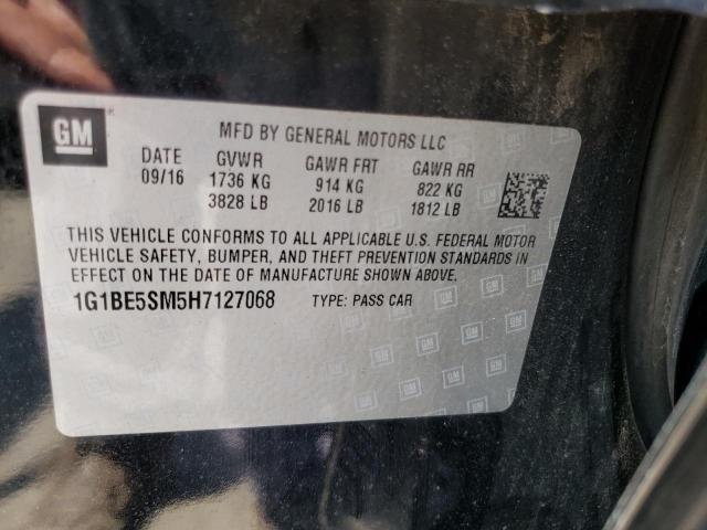 Photo 10 from auction – 2017 CHEVROLET CRUZE LT with VIN 1G1BE5SM5H7127068