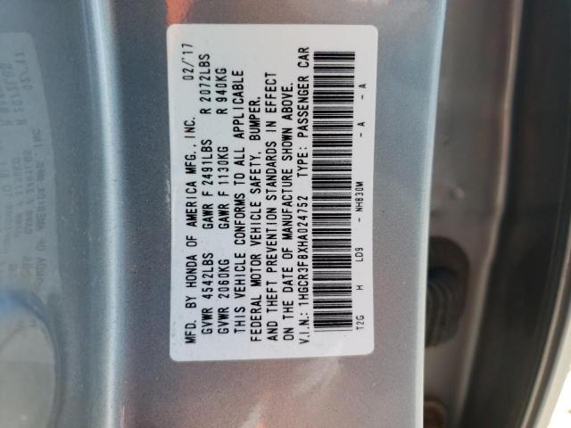 Photo 10 from auction – 2017 HONDA ACCORD EXL with VIN 1HGCR3F8XHA024752