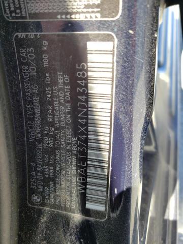 Photo 10 from auction – 2004 BMW 325 I with VIN WBAET374X4NJ43485