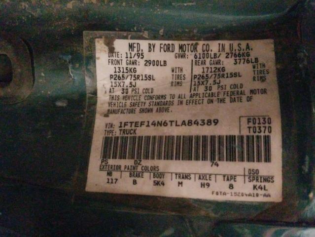 Photo 10 from auction – 1996 FORD F150 with VIN 1FTEF14N6TLA84389