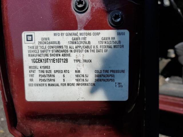 Photo 10 from auction – 2001 CHEVROLET SILVERADO with VIN 1GCEK19T11E107128
