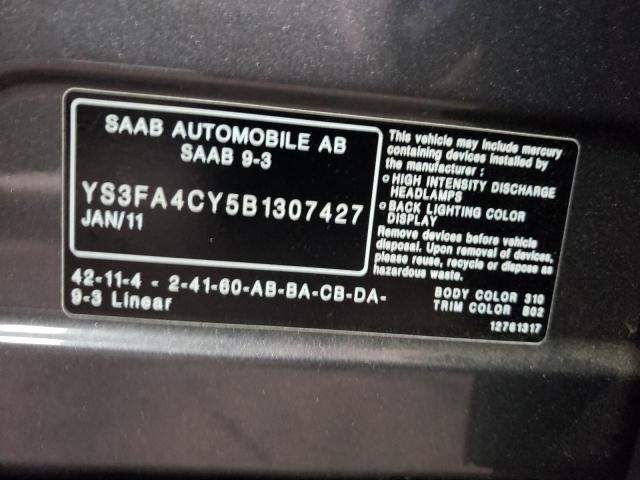 Photo 10 from auction – 2011 SAAB 9-3 2.0T with VIN YS3FA4CY5B1307427